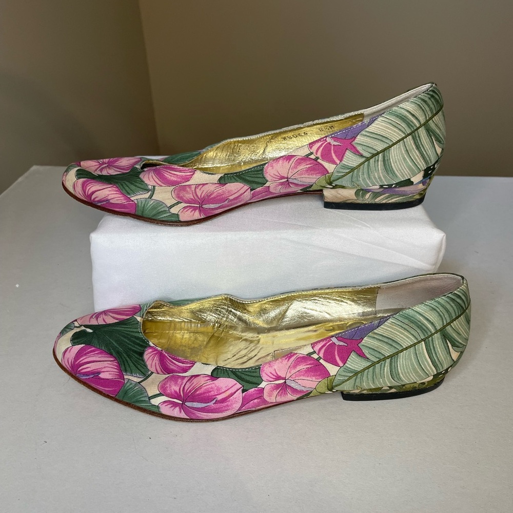 Cole-Haan Vintage Slip on Floral Shoes Size 8.5 - Picture 2 of 10